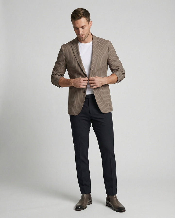 Herren Nadelstreifen Sakko Slim Fit Sommer