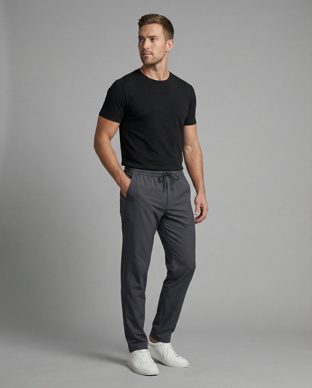 Herren Chinohose elastisch mit Tunnelzug