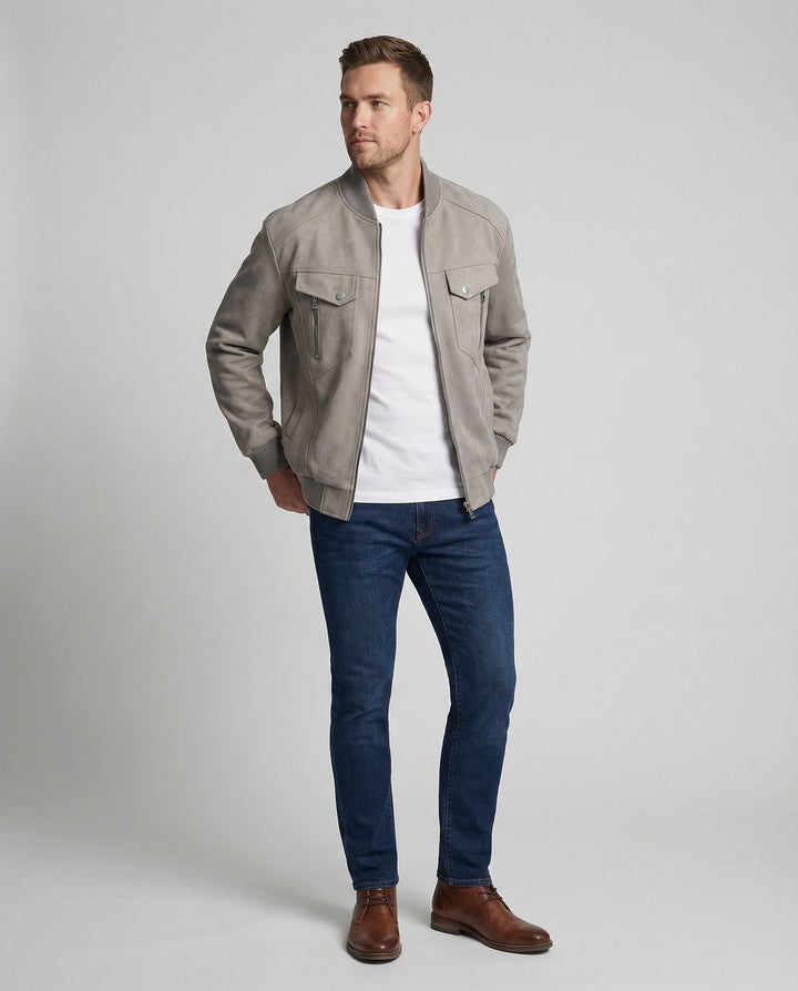 Herren Velours Bomberjacke Locker