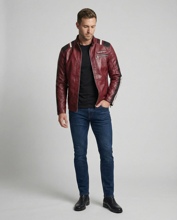 Herren Lederjacke Herren Biker