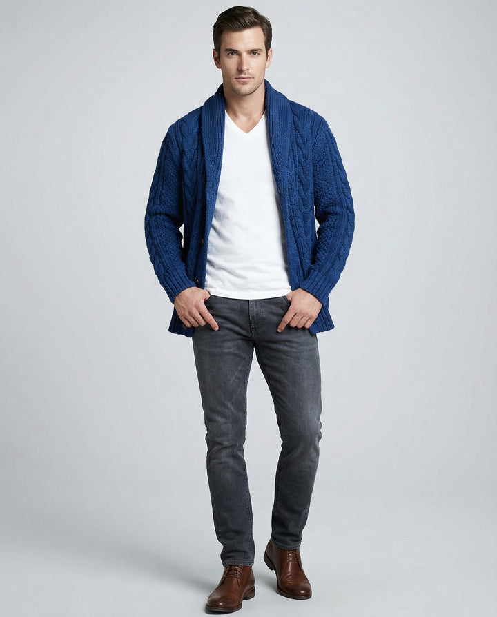 Warme Zopfmuster Strickjacke