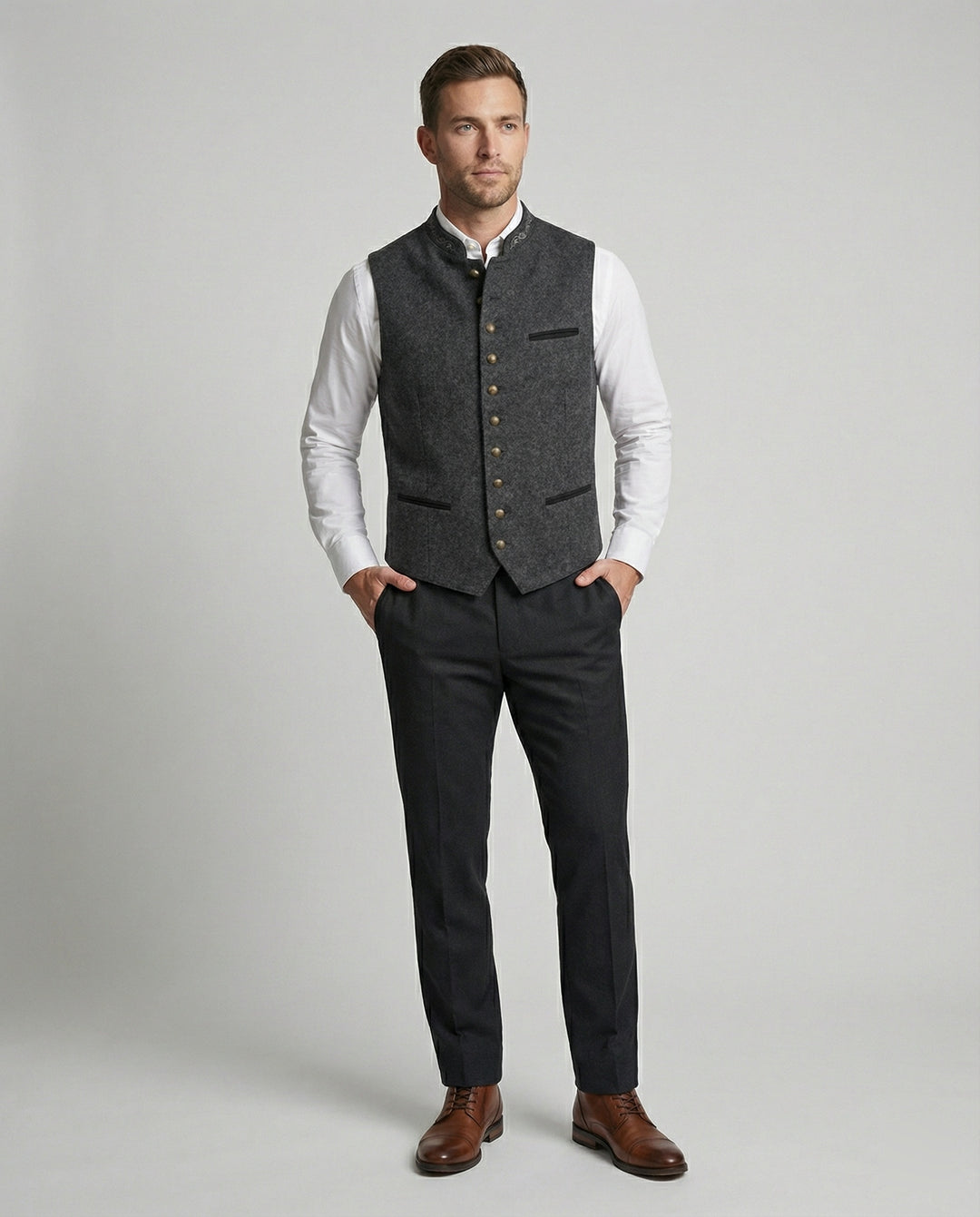 Elegante Graue Trachtenweste