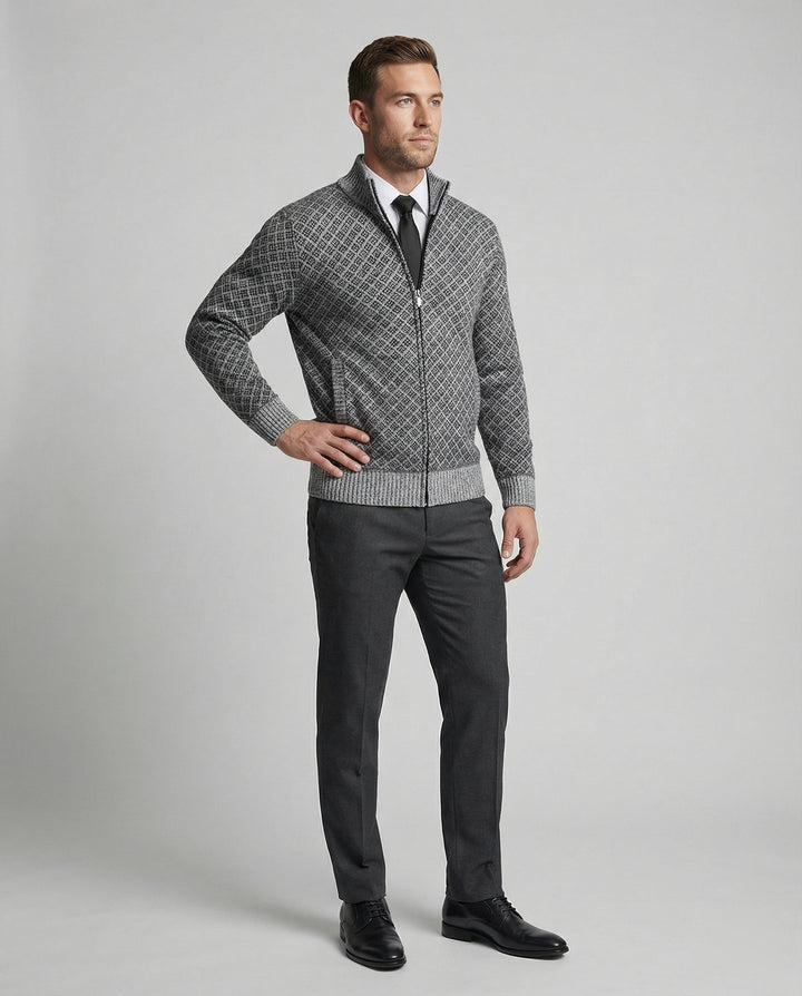 Stilvolle Strickjacke Herren Zipper