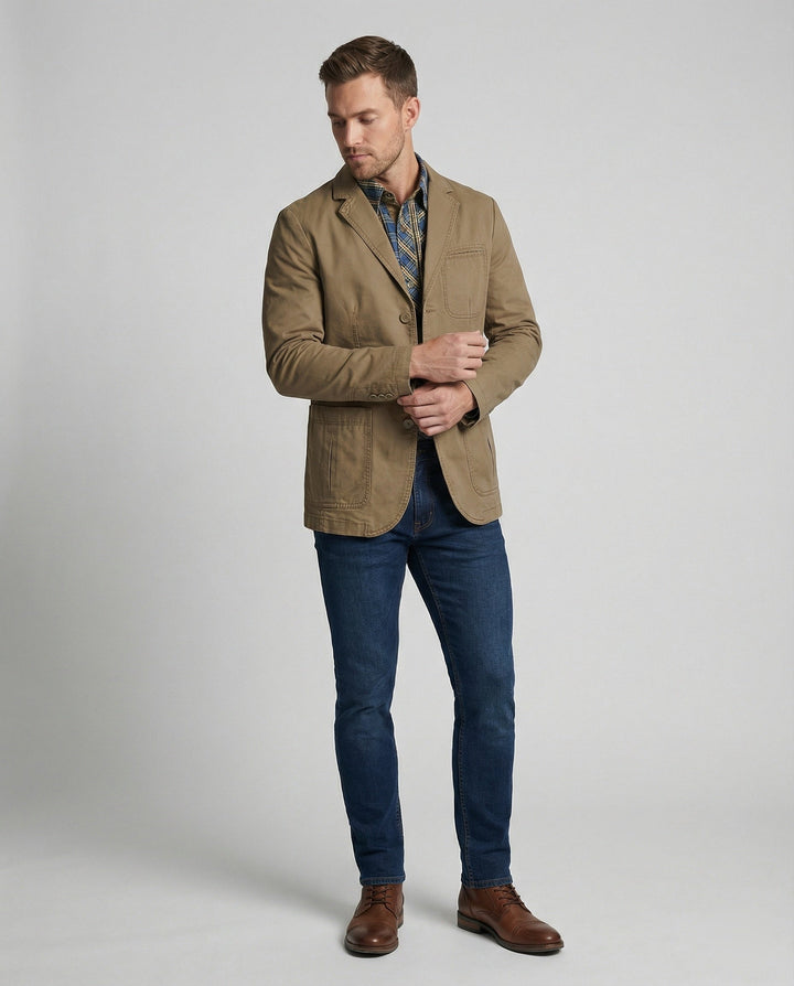 Herren Blazer Herren Baumwolle leger