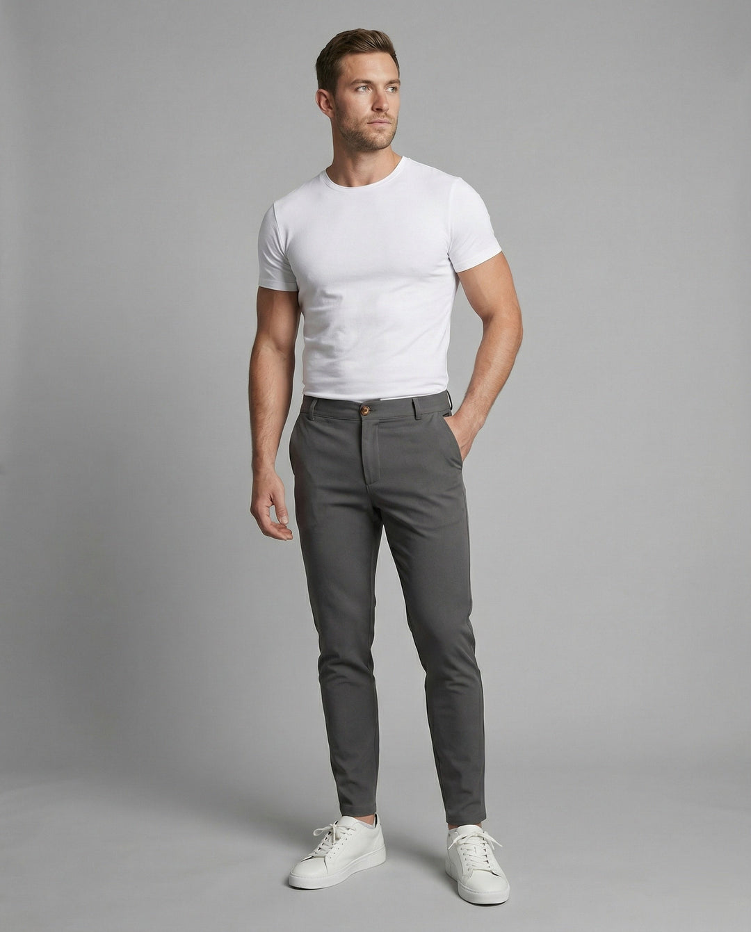 Herren Chinohose Slim Fit elastisch