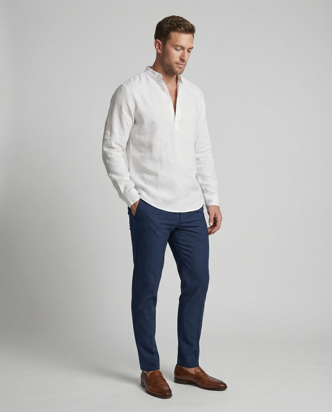 Elegantes Herren Leinenhemd