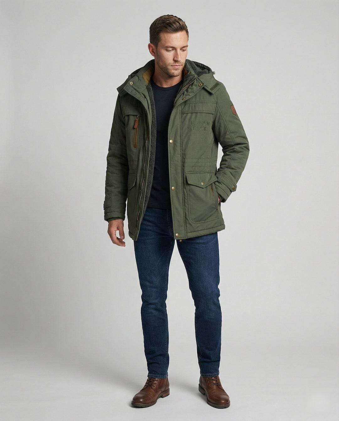Lässige Gepolsterte Herrenjacke