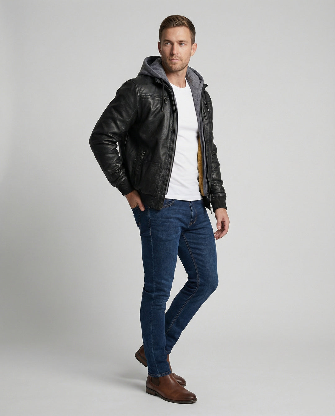 Lederjacke Herren Mit Kapuze