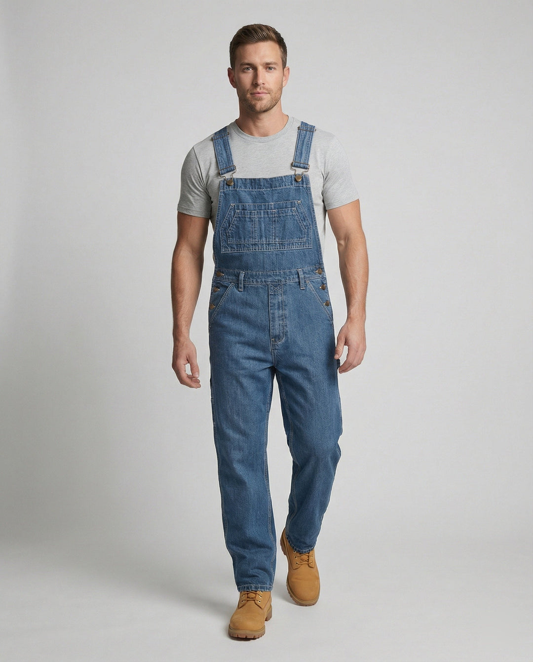 Herren Jeans Latzhose Weit