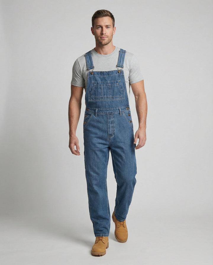 Herren Jeans Latzhose Weit