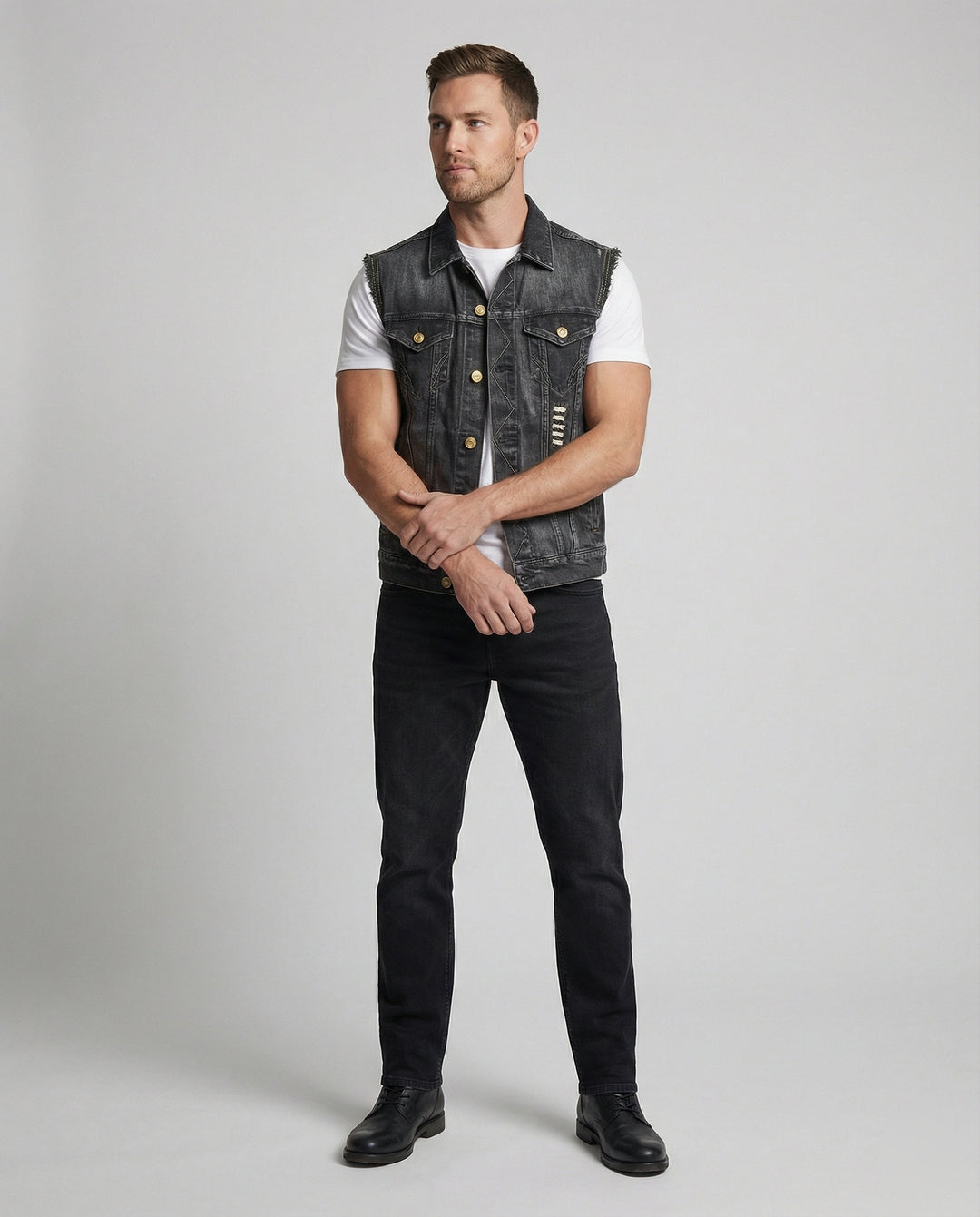 Stylische Herren Denim Weste