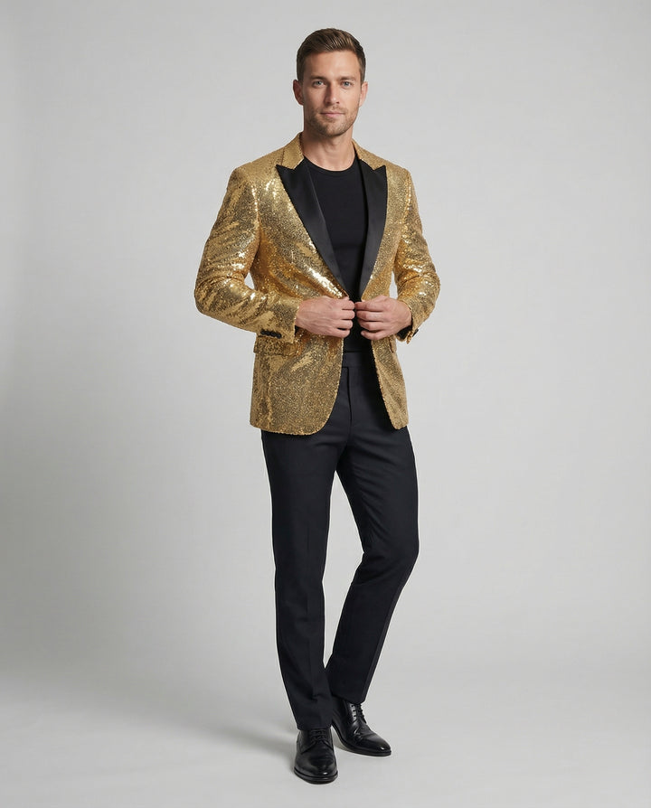 Glamouröser Pailletten Blazer Herren