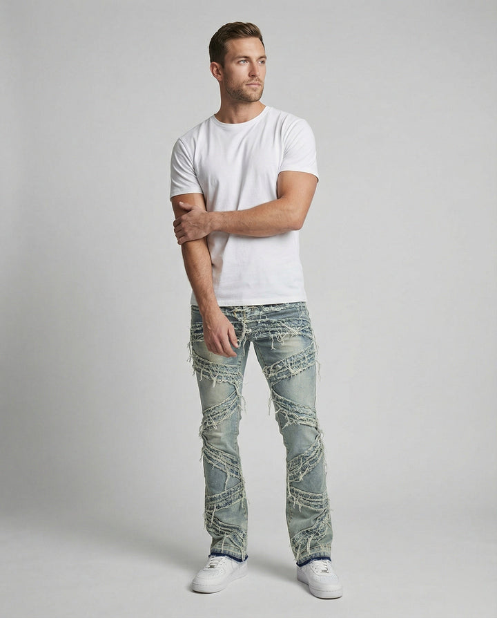 Herren Jeans Destroyed Look gerade