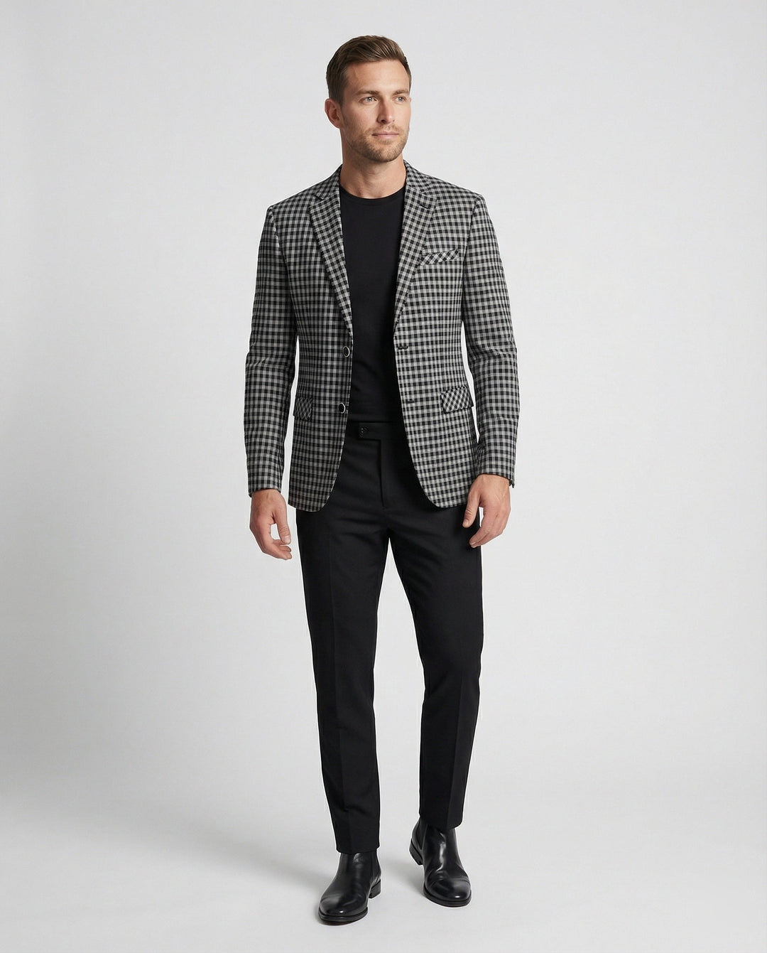 Herren Glencheck Sakko Slim Fit Einreiher