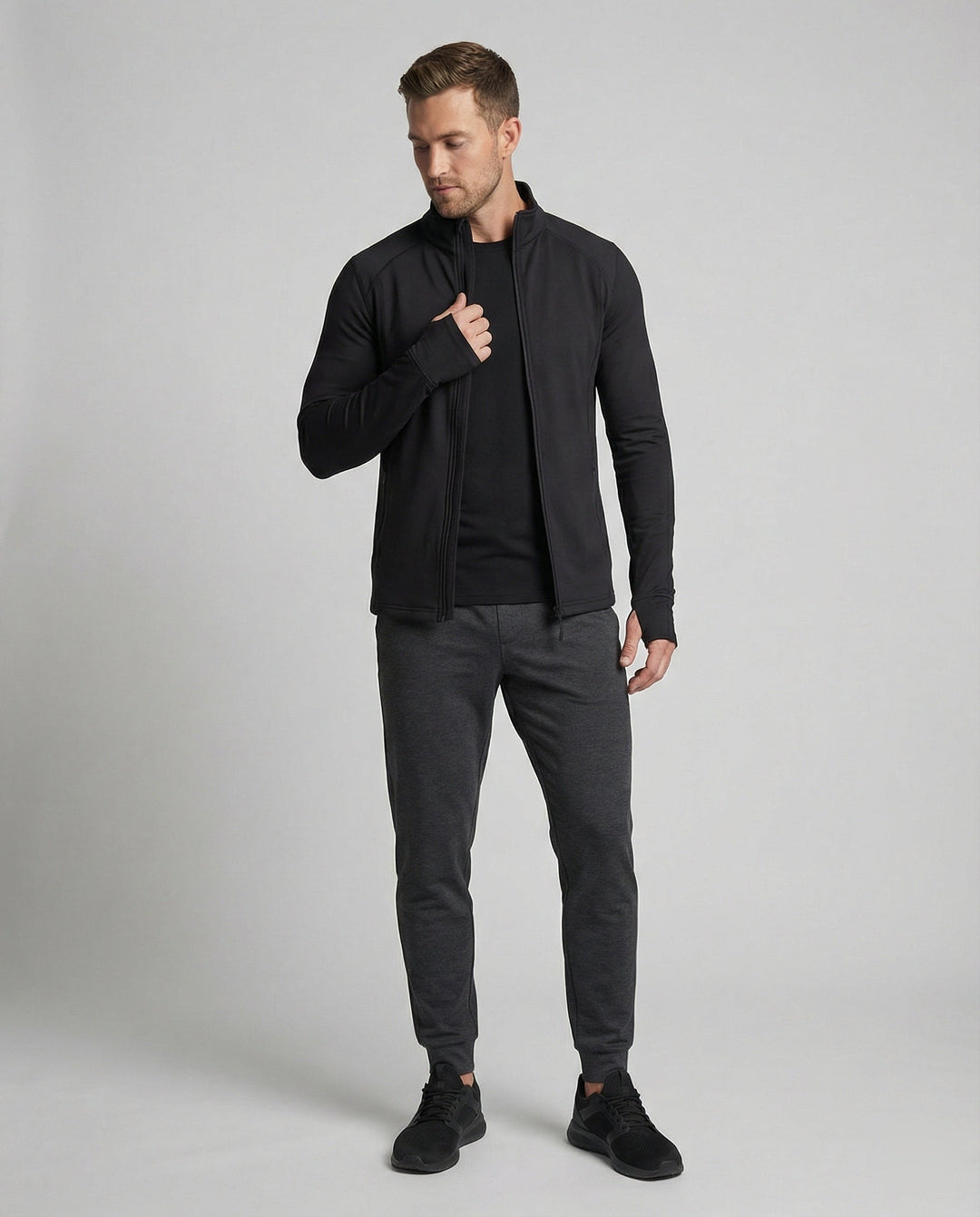 Trainingsjacke Athletisch Mit Stehkragen Herren
