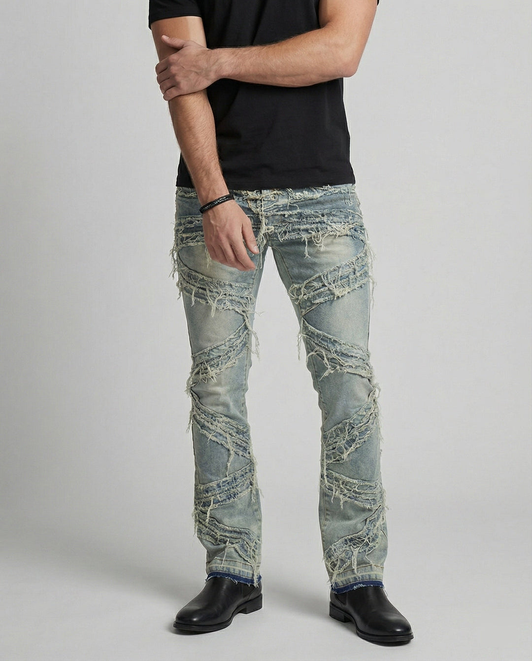 Herren Jeans Destroyed Look gerade