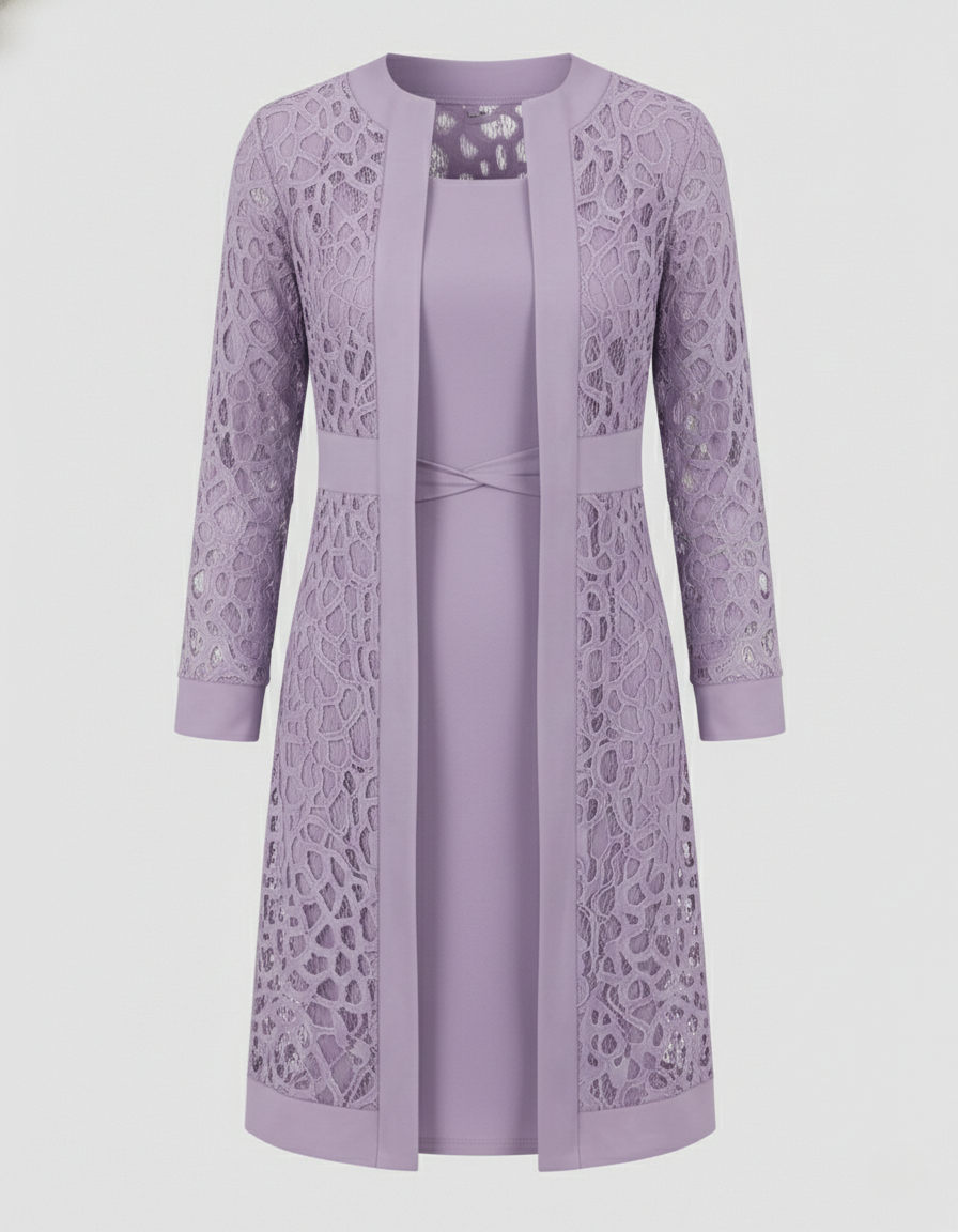 Elegantes Spitzen Cardigan Kleid