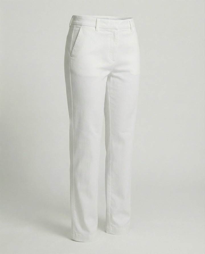 Damen Hochgeschnittene Chinohose Weites Bein