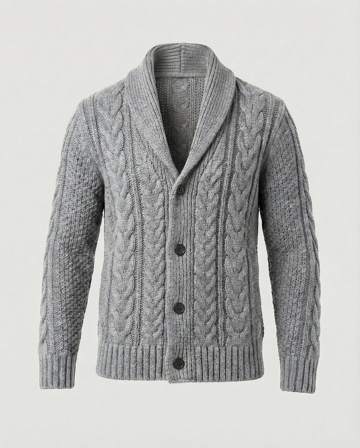 Warme Zopfmuster Strickjacke