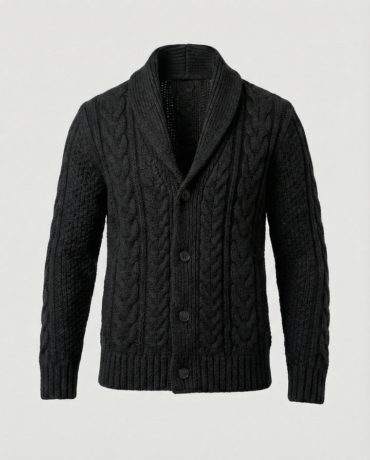Warme Zopfmuster Strickjacke