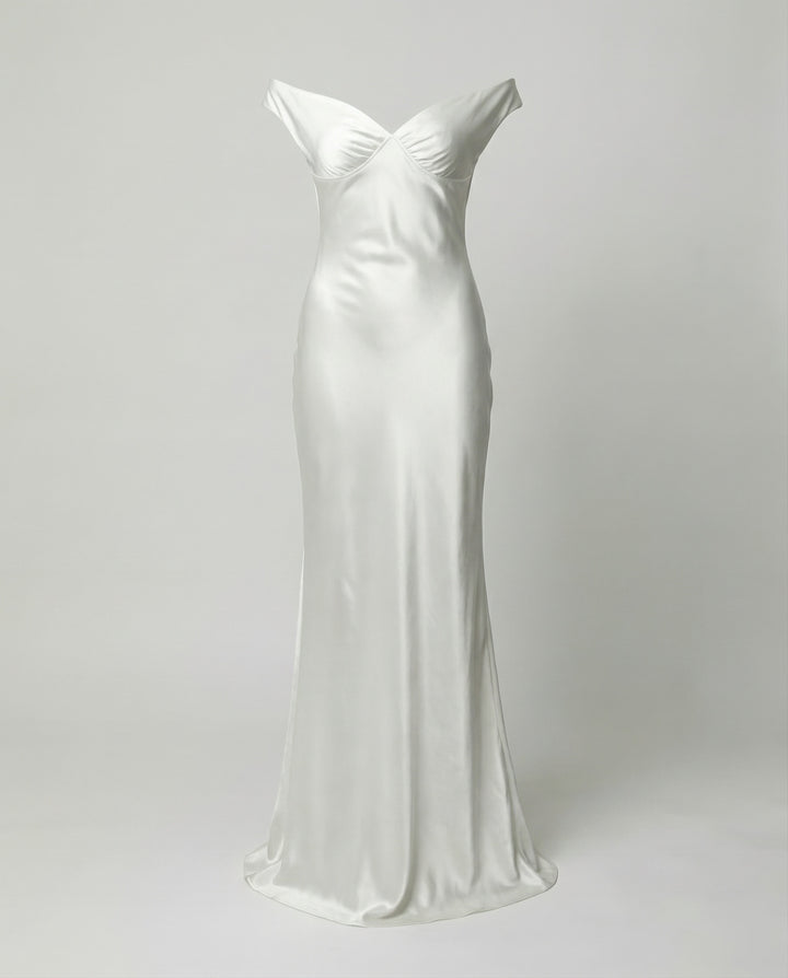 Elegantes Maxikleid Damen Satin