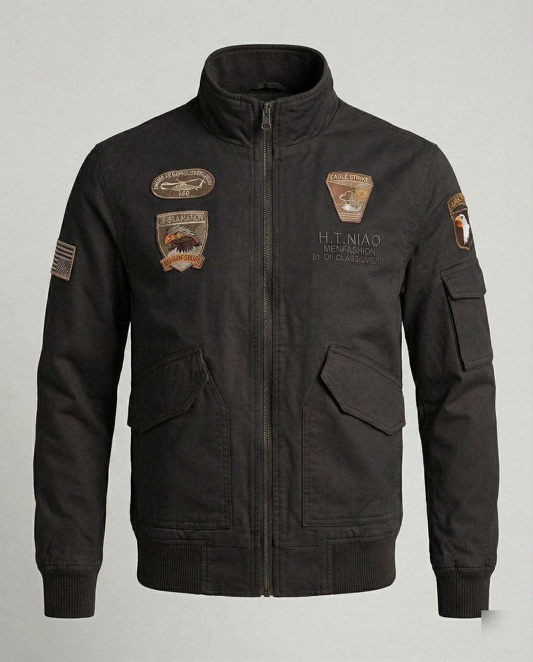 Herren Bomberjacke Militär Stil