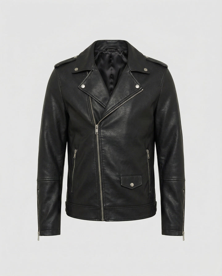 Herren Nappaleder Motorradjacke