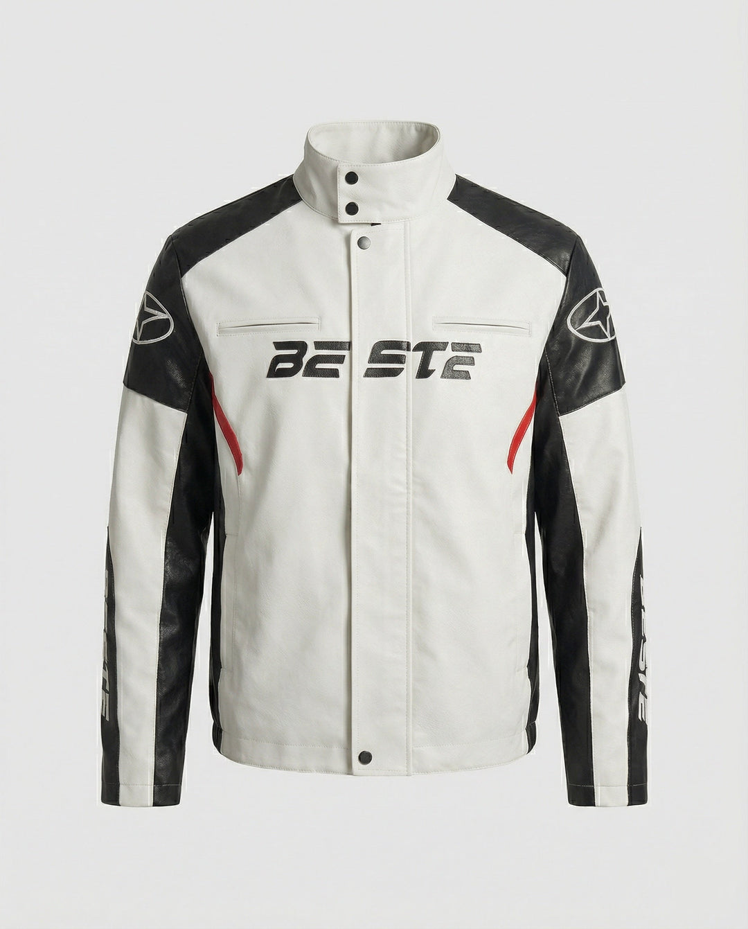Herren Racing Bikerjacke Kunstleder