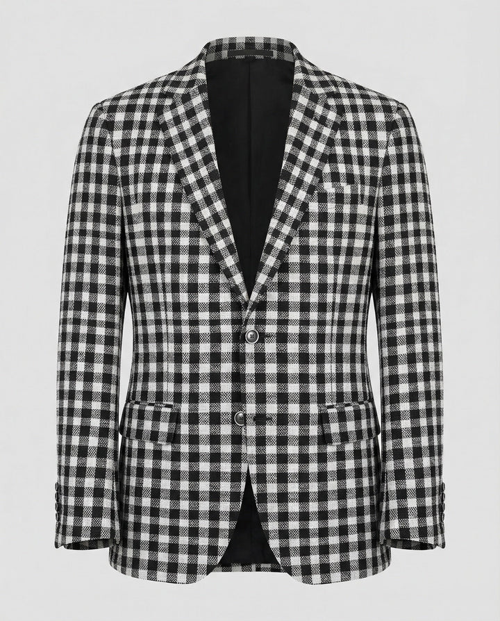 Herren Glencheck Sakko Slim Fit Einreiher