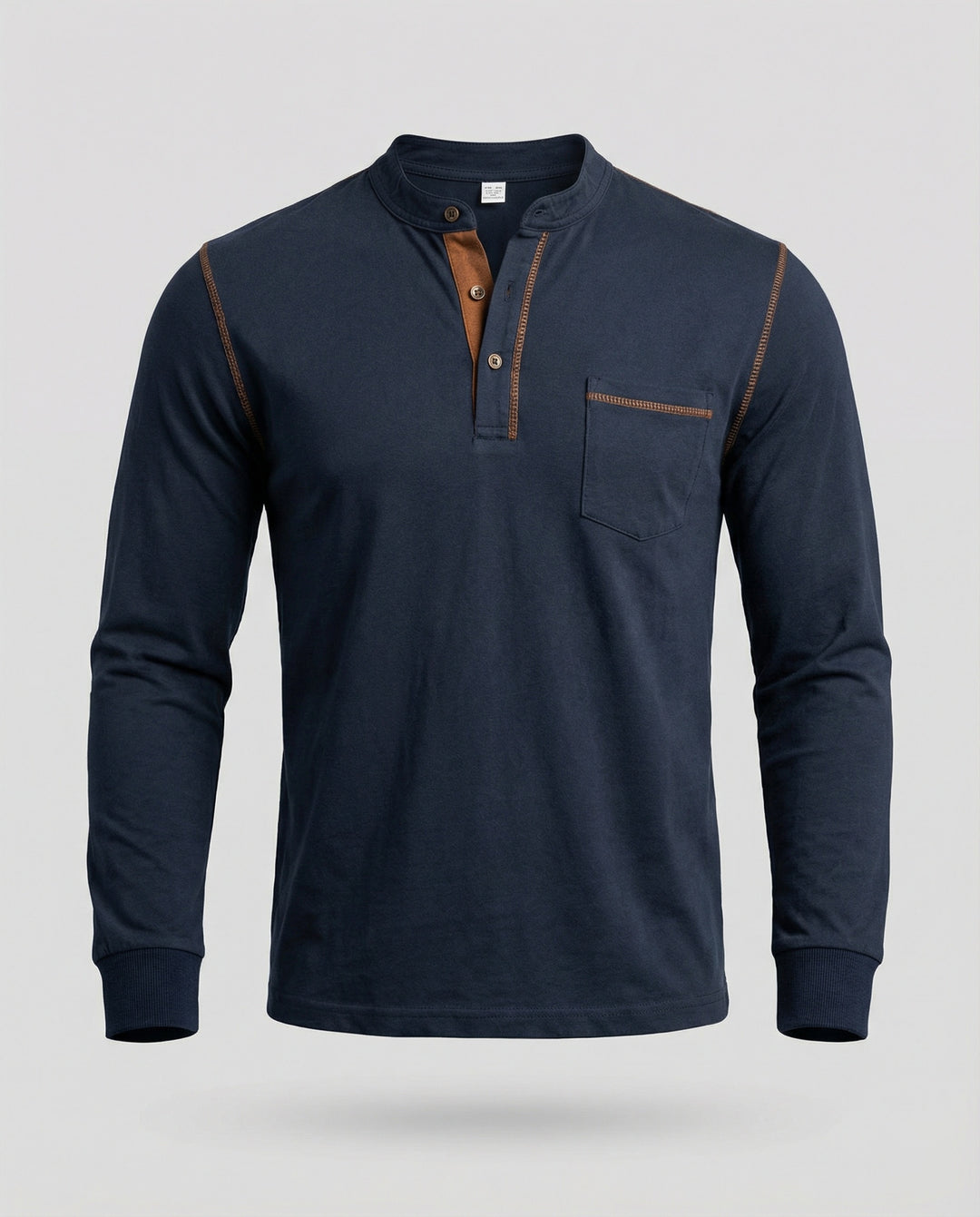 Langarm Henley Shirt