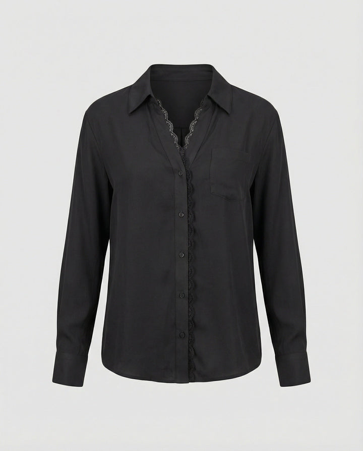 Damen Bluse mit Spitzenakzenten