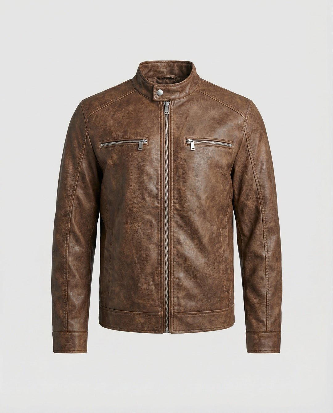 Herren Vintage Lederjacke asymmetrisch