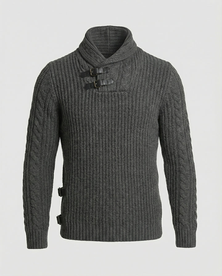Stylischer Asymmetrischer Strickpullover Herren