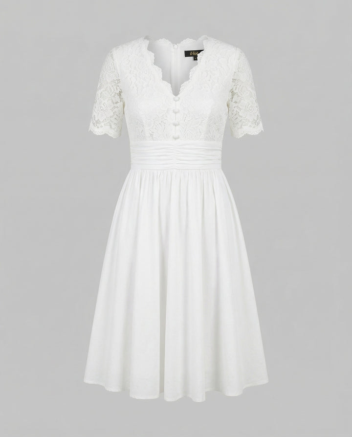 Romantisches Spitzen Hochzeitskleid