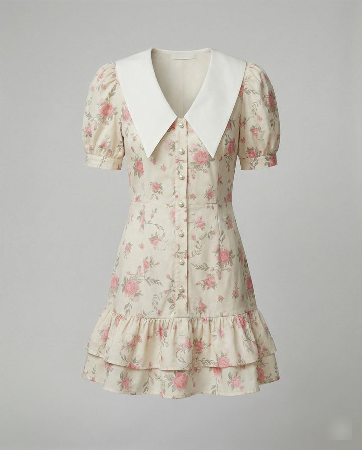 Damen Blumenkleid mit Puffärmeln