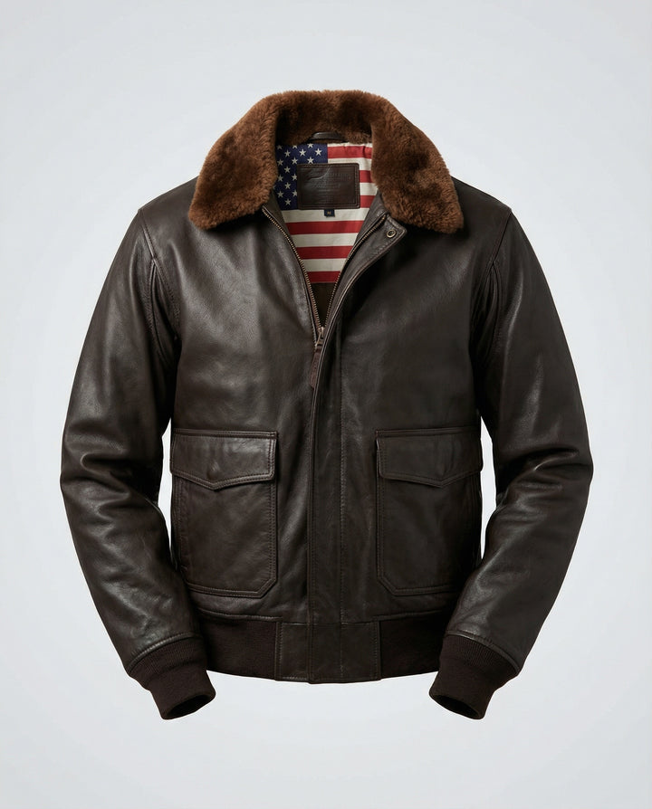 Stylische Warme Lederjacke