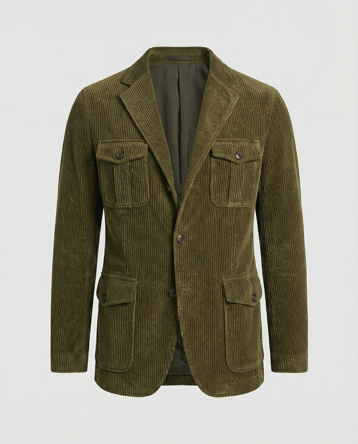 Herren Cordjacke mit multifunktionalen Taschen und modernem Schnitt