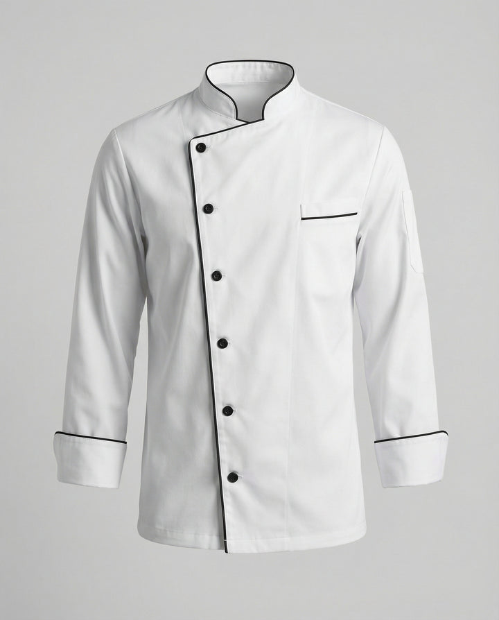 Elegante Kontrast Kochjacke Herren