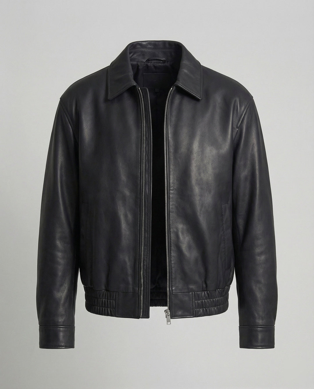 Herren Lederoptik Blouson Minimal