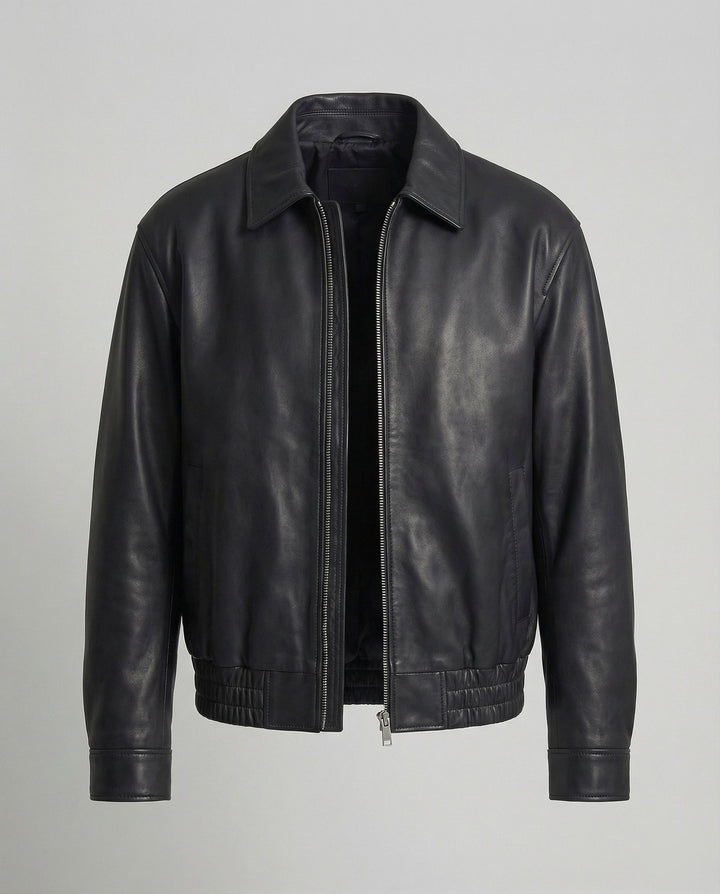 Herren Lederoptik Blouson Minimal