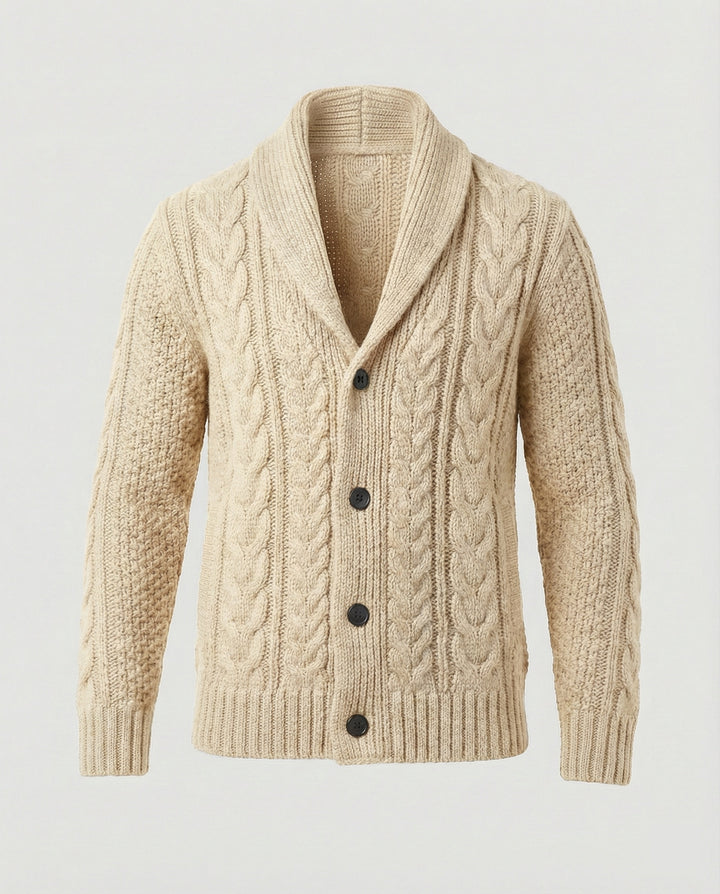 Warme Zopfmuster Strickjacke