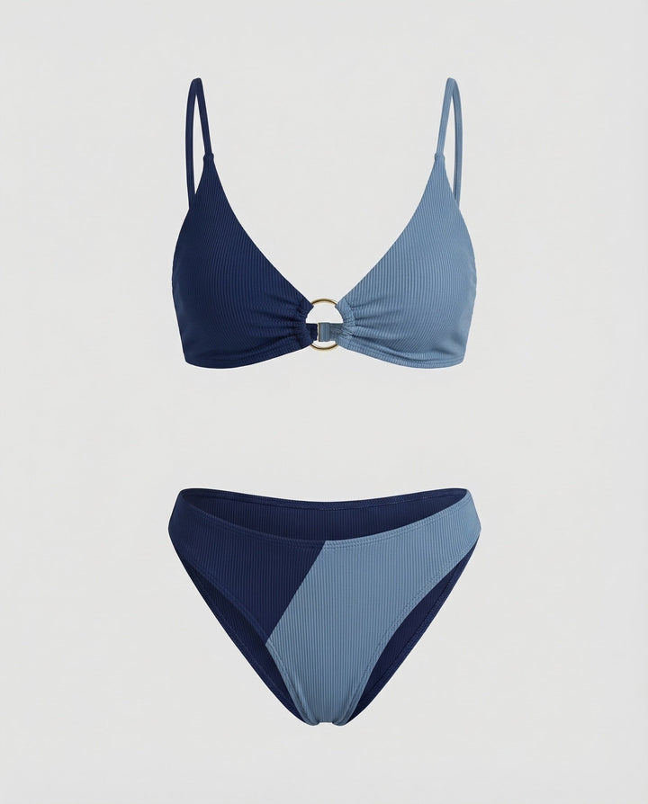 Damen Ripp-Bikini-Set Ringdetail
