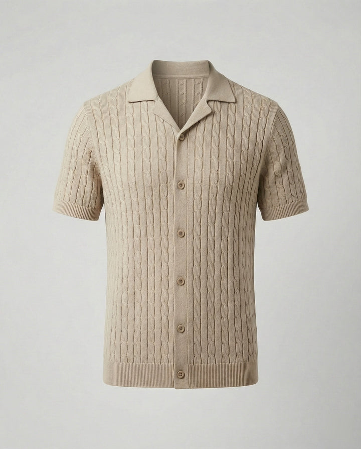 Herren Kurzarm-Strickhemd