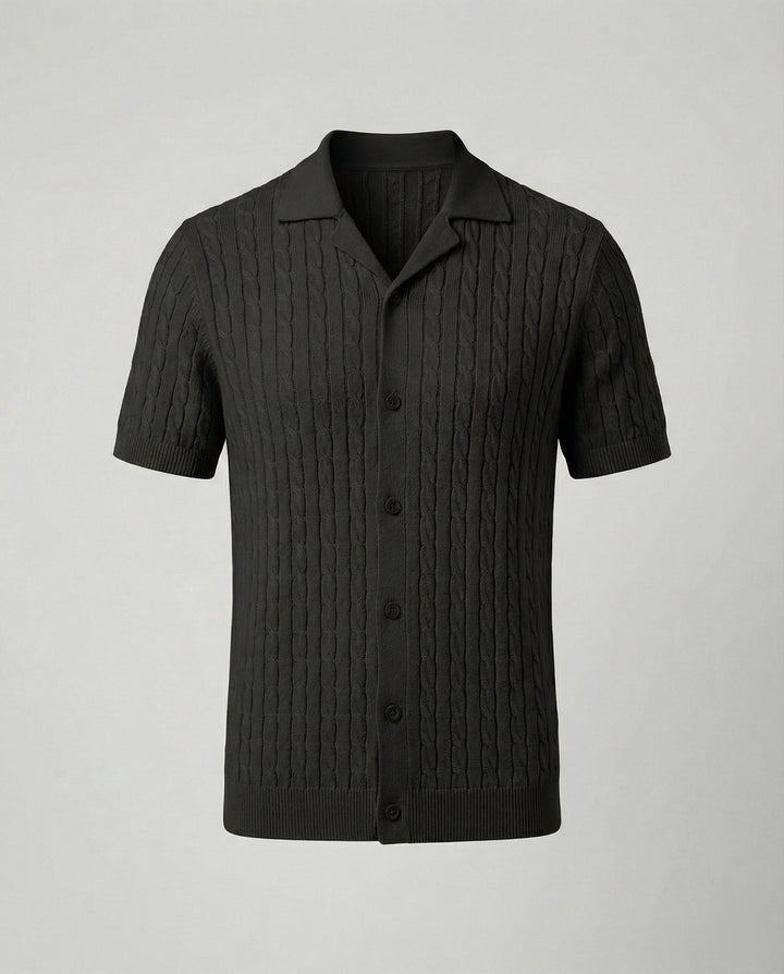 Herren Kurzarm-Strickhemd