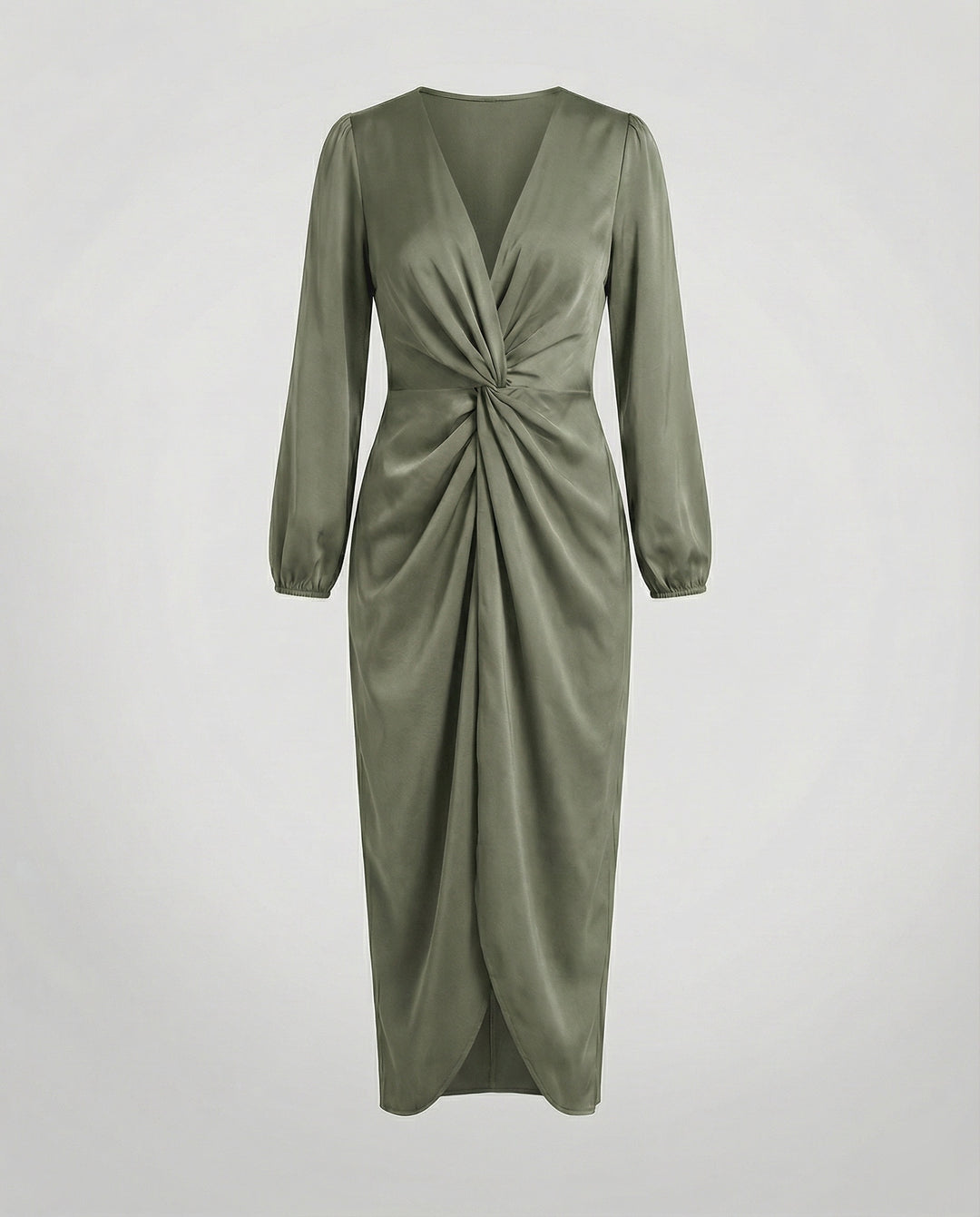 Elegantes Wickelkleid Damen Midi