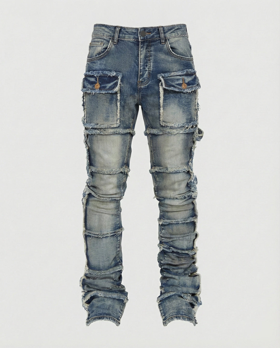 Herren Slim Fit Jeans mit Cargotaschen