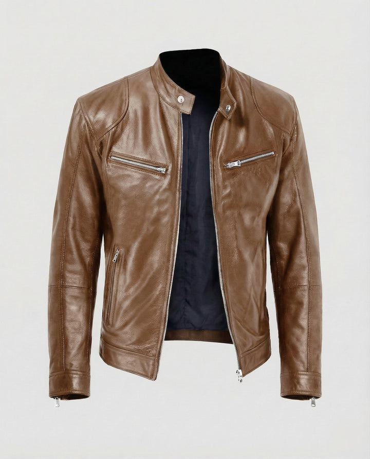 Herren Motorrad Lederblouson