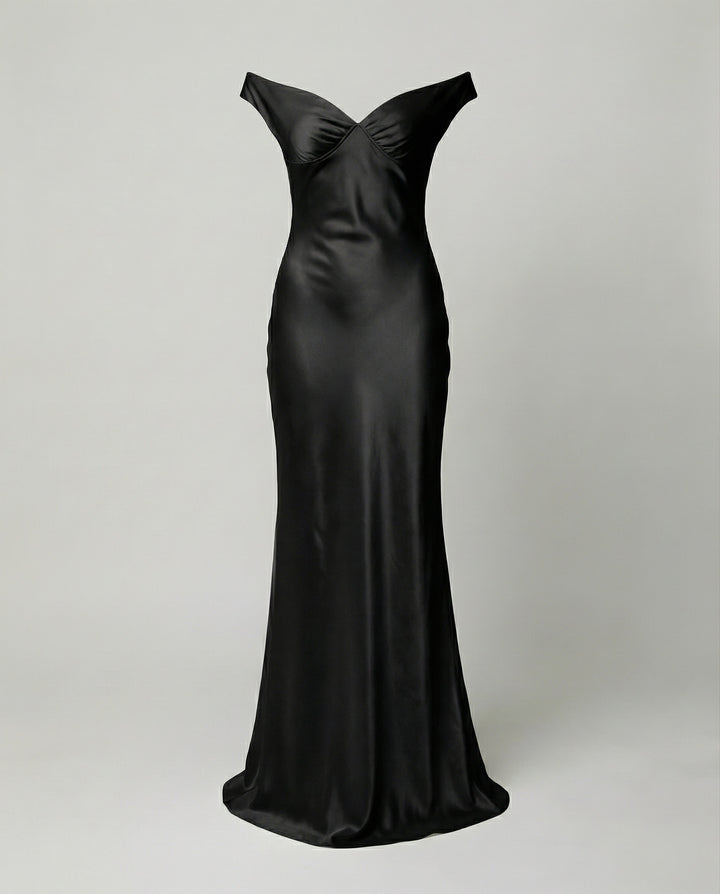 Elegantes Maxikleid Damen Satin
