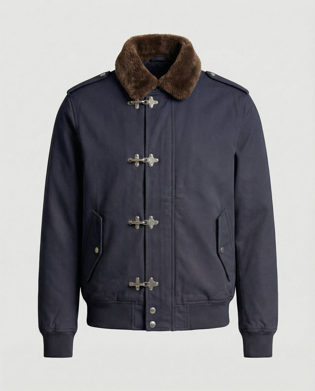 Herren Canvasjacke mit Teddykragen