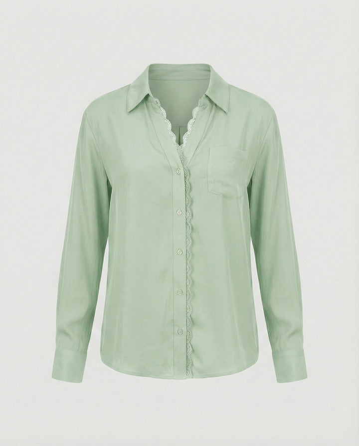 Damen Bluse mit Spitzenakzenten